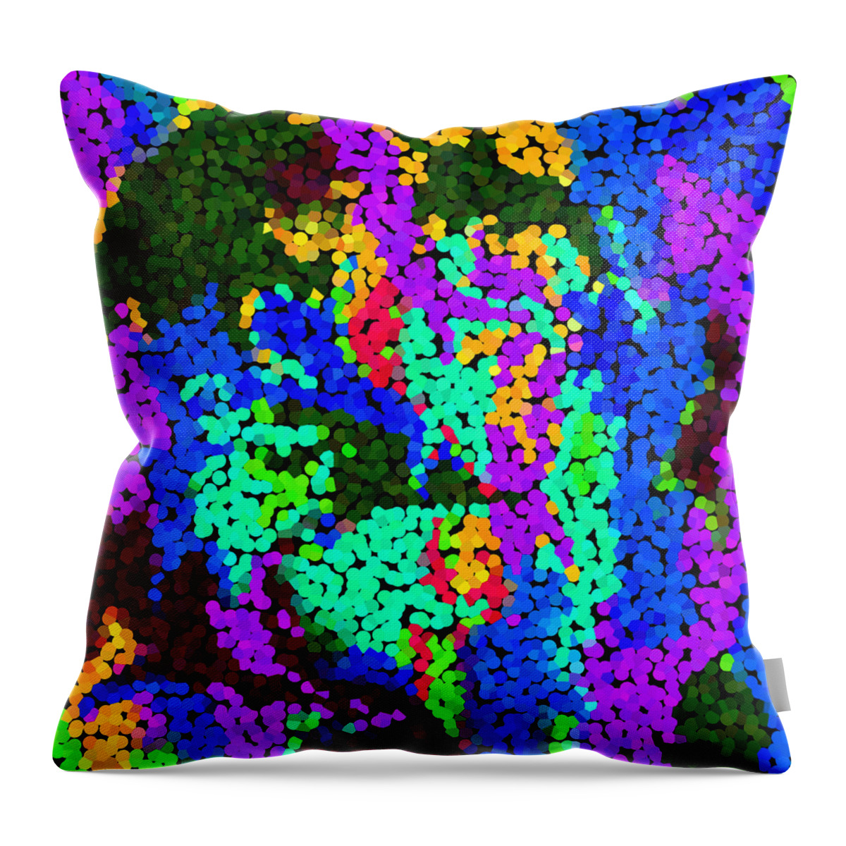 Abstract Throw Pillow featuring the digital art Pansy Garden Abstract by Ronald Mills