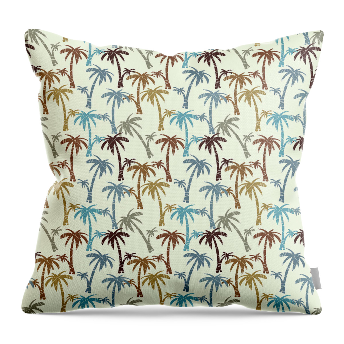 Palm Trees Throw Pillow featuring the digital art Paradise Palms by Kevin Putman