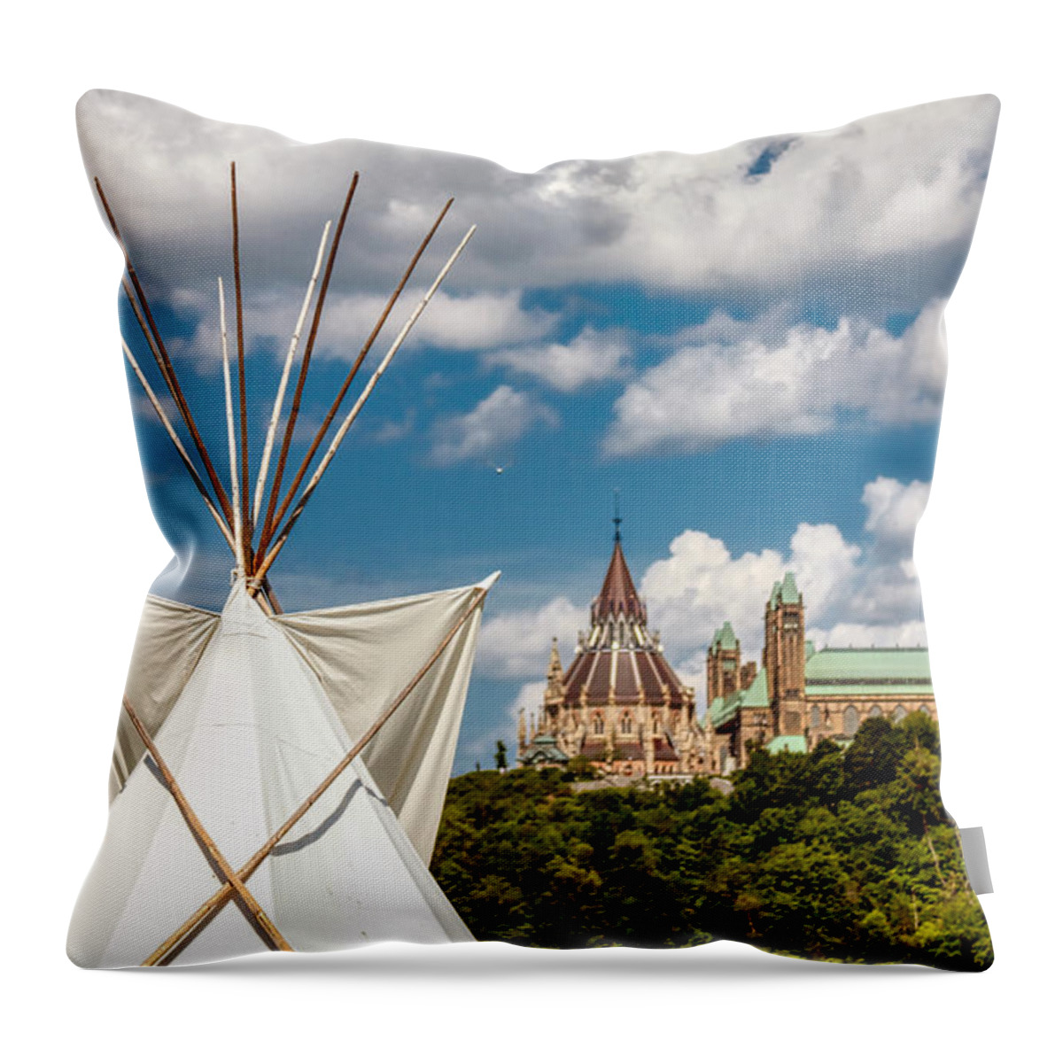Ottawa Throw Pillow featuring the photograph Parallel Worlds in Canada by Tatiana Travelways