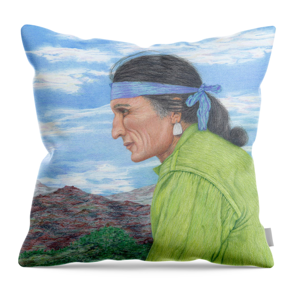 Colored Pencil Throw Pillow featuring the drawing Part Earth, Part Heaven by Diana Hrabosky