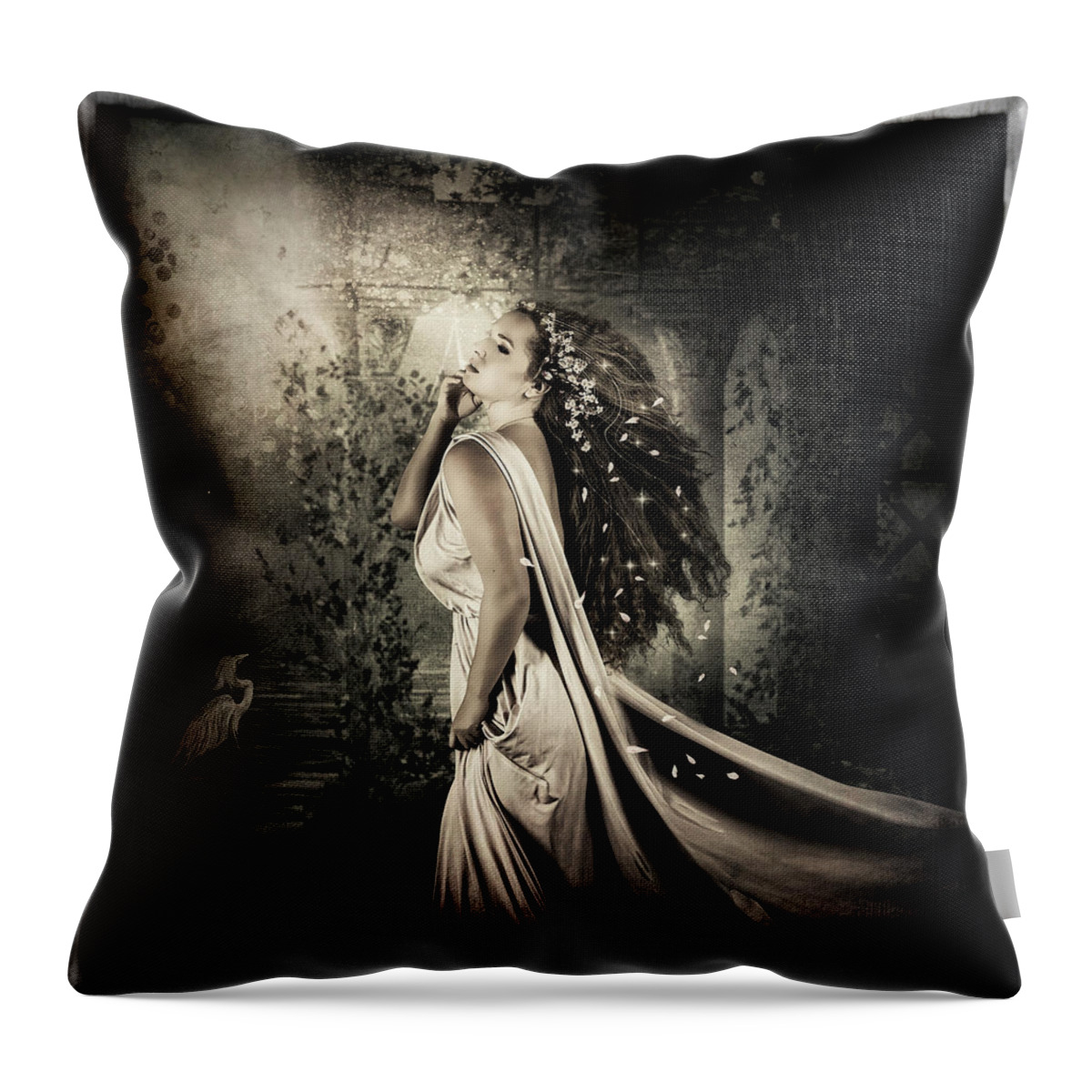 Maiden Throw Pillow featuring the digital art Passion by Maggy Pease
