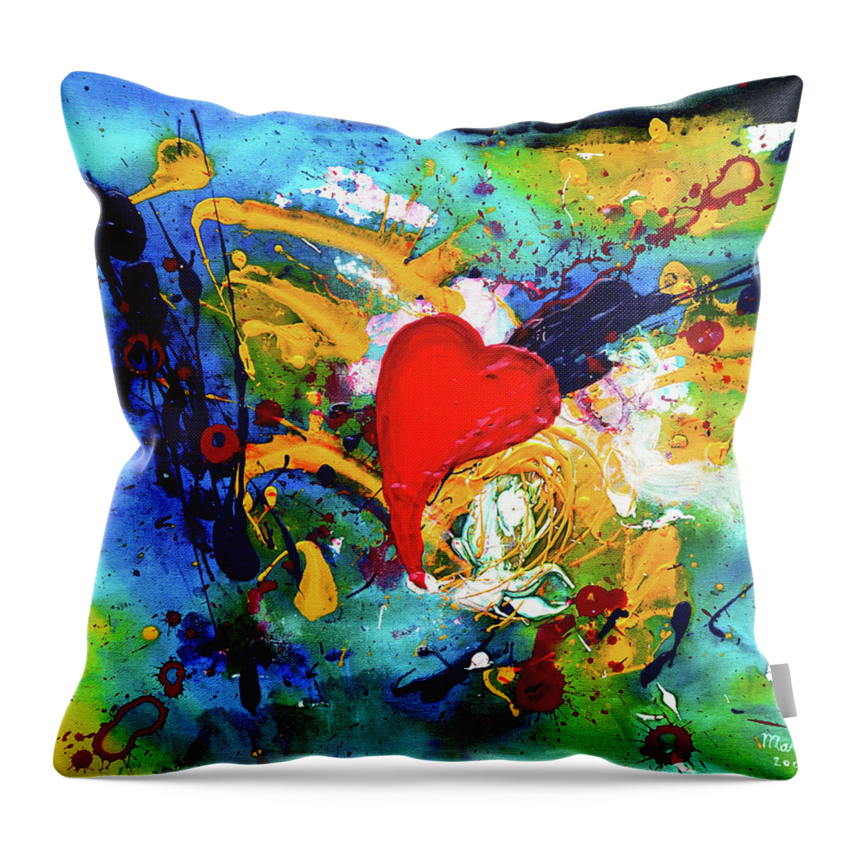 Abstract Throw Pillow featuring the painting Passion by Maria Meester