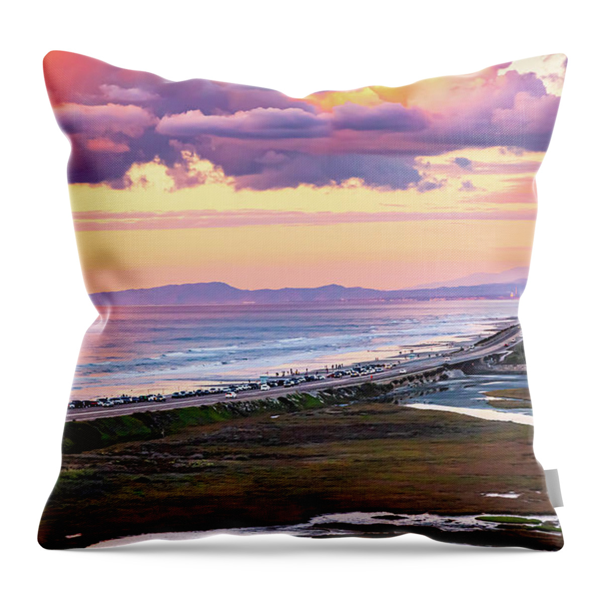 Sunset Throw Pillow featuring the photograph Pastel Sunset by Ryan Huebel