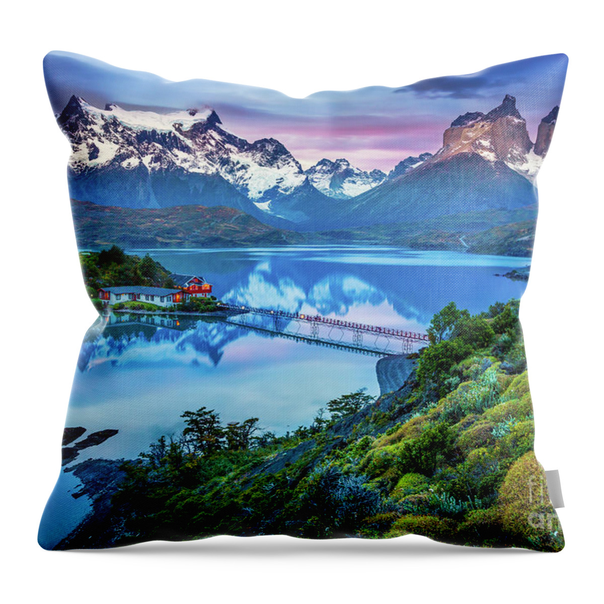 America Throw Pillow featuring the photograph Patagonia Island by Inge Johnsson