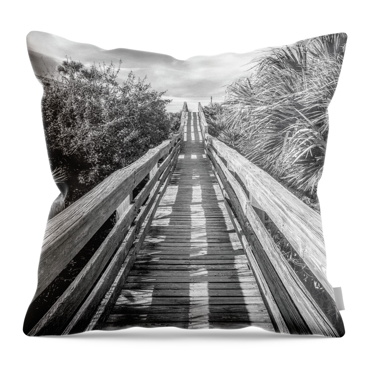 Boardwalk Throw Pillow featuring the photograph Path to the Edge by W Chris Fooshee
