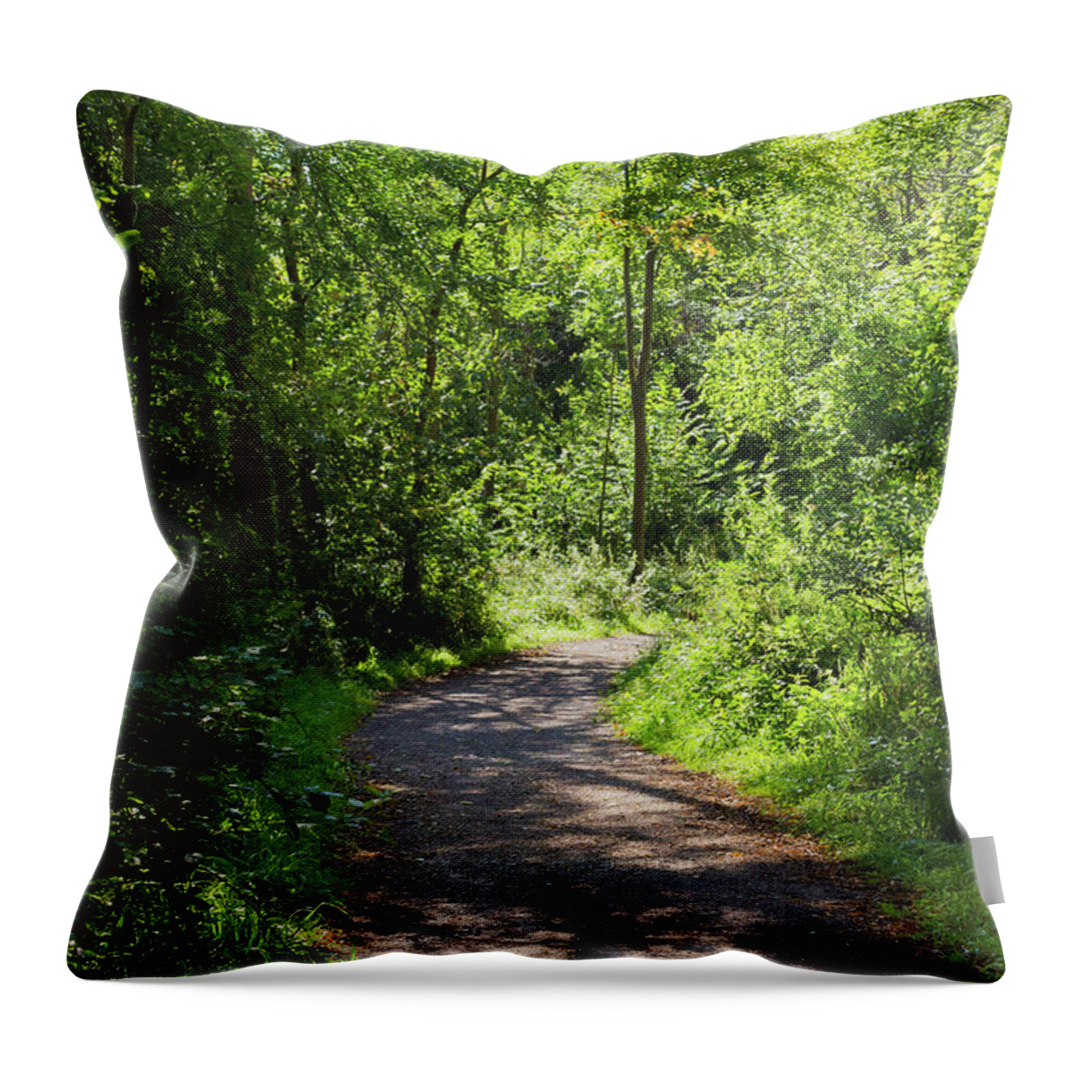 Woodland Throw Pillow featuring the photograph Pathway Through The Woods by Tanya C Smith