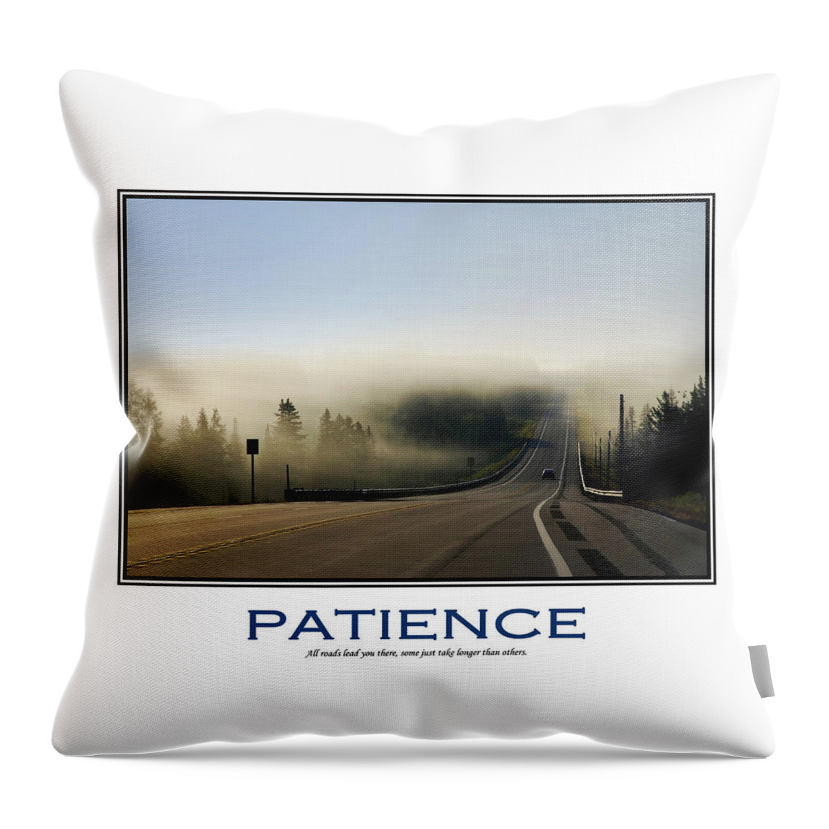 Inspirational Throw Pillow featuring the mixed media Patience Inspirational Motivational Poster Art by Christina Rollo