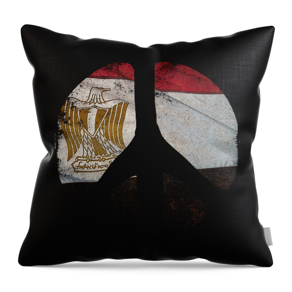 Funny Throw Pillow featuring the digital art Peace Egypt Retro by Flippin Sweet Gear