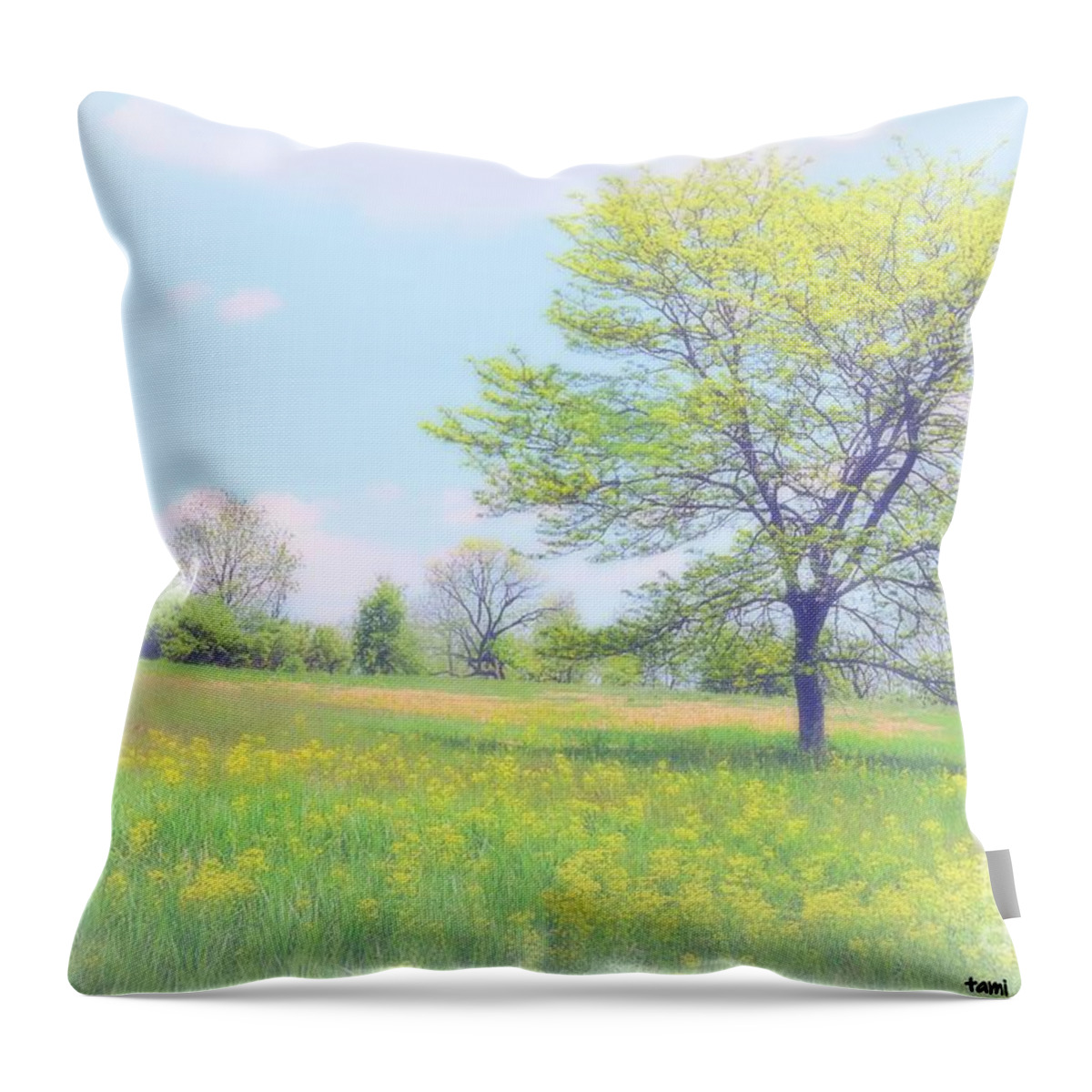 Nature Throw Pillow featuring the photograph Peace On The Hillside by Tami Quigley