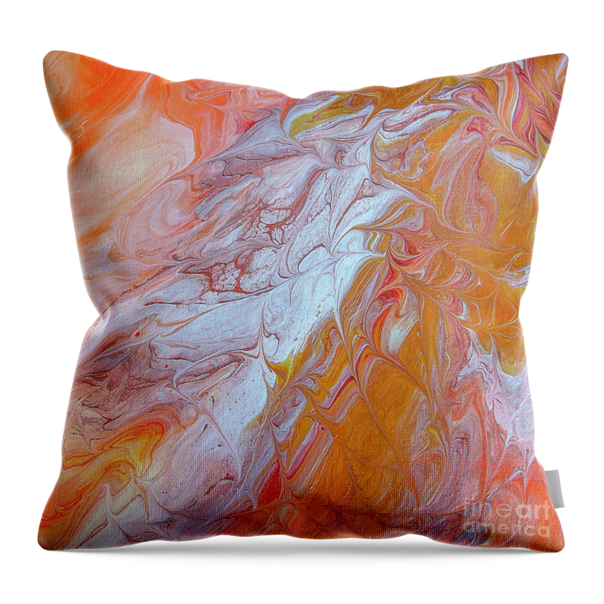 Taffy Throw Pillow featuring the painting Peach Taffy by Elisabeth Lucas