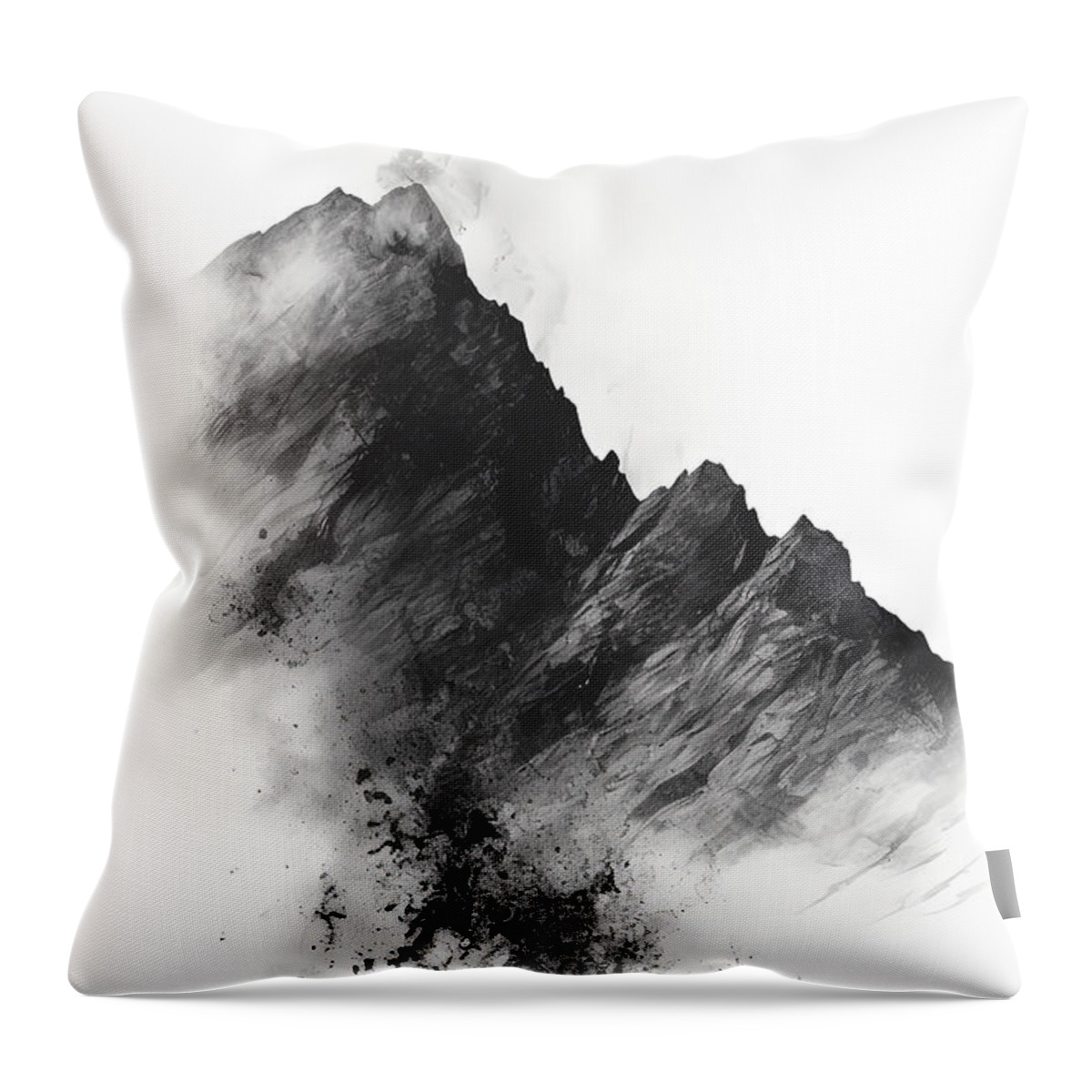 Nature Wabi Sabi Throw Pillow featuring the painting Peak Simplicity by Lourry Legarde