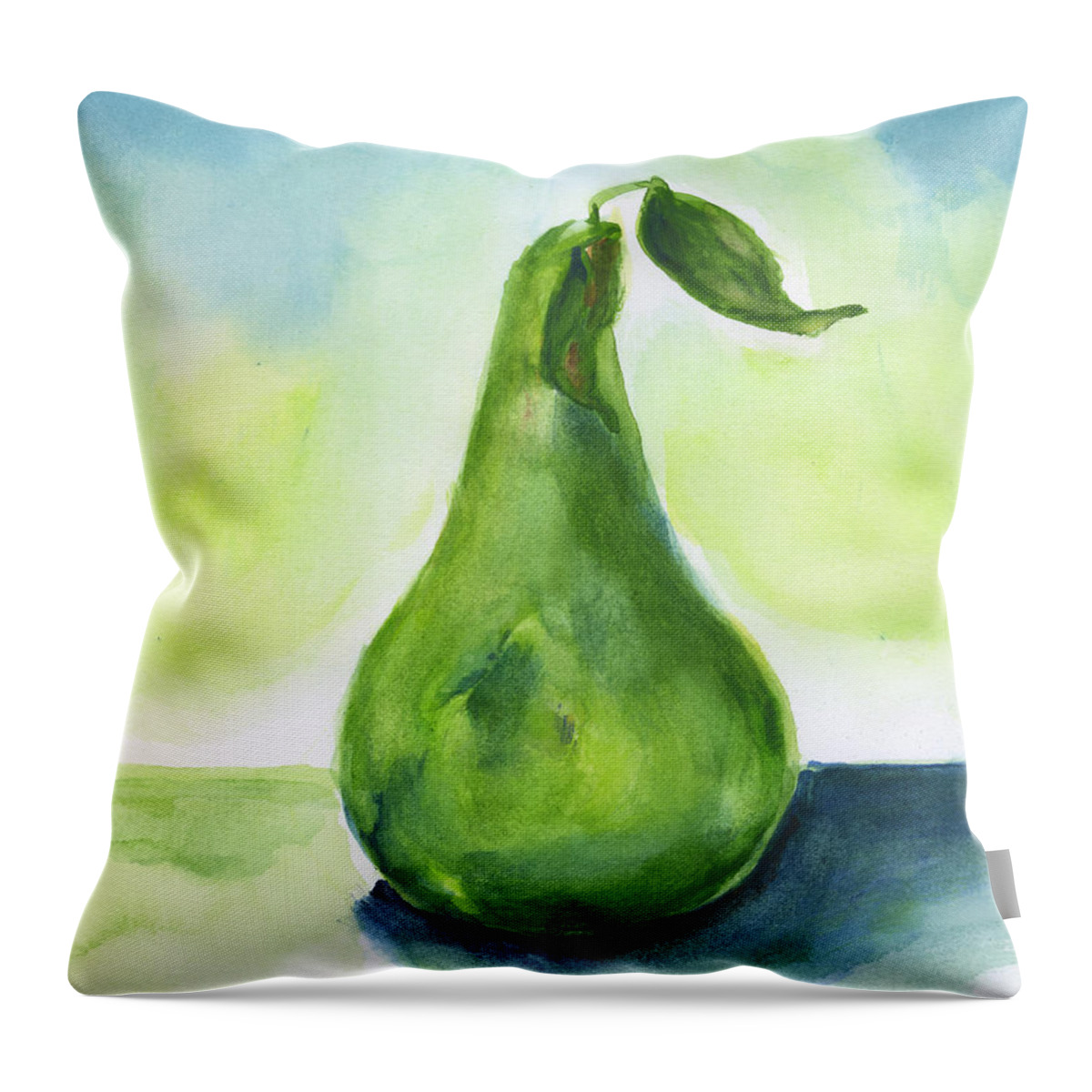 Pear Throw Pillow featuring the painting Pear One by Frank Bright