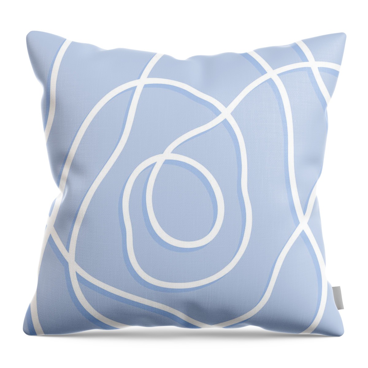 Nikita Coulombe Throw Pillow featuring the painting Pearl Drop 5 in blue by Nikita Coulombe