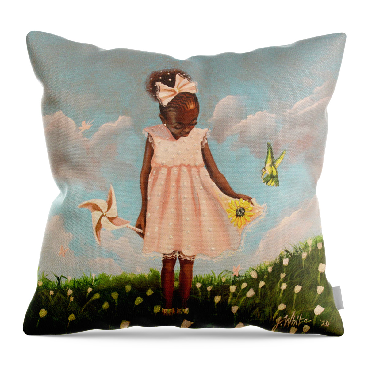 Pearl Throw Pillow featuring the painting Pearl by Jerome White