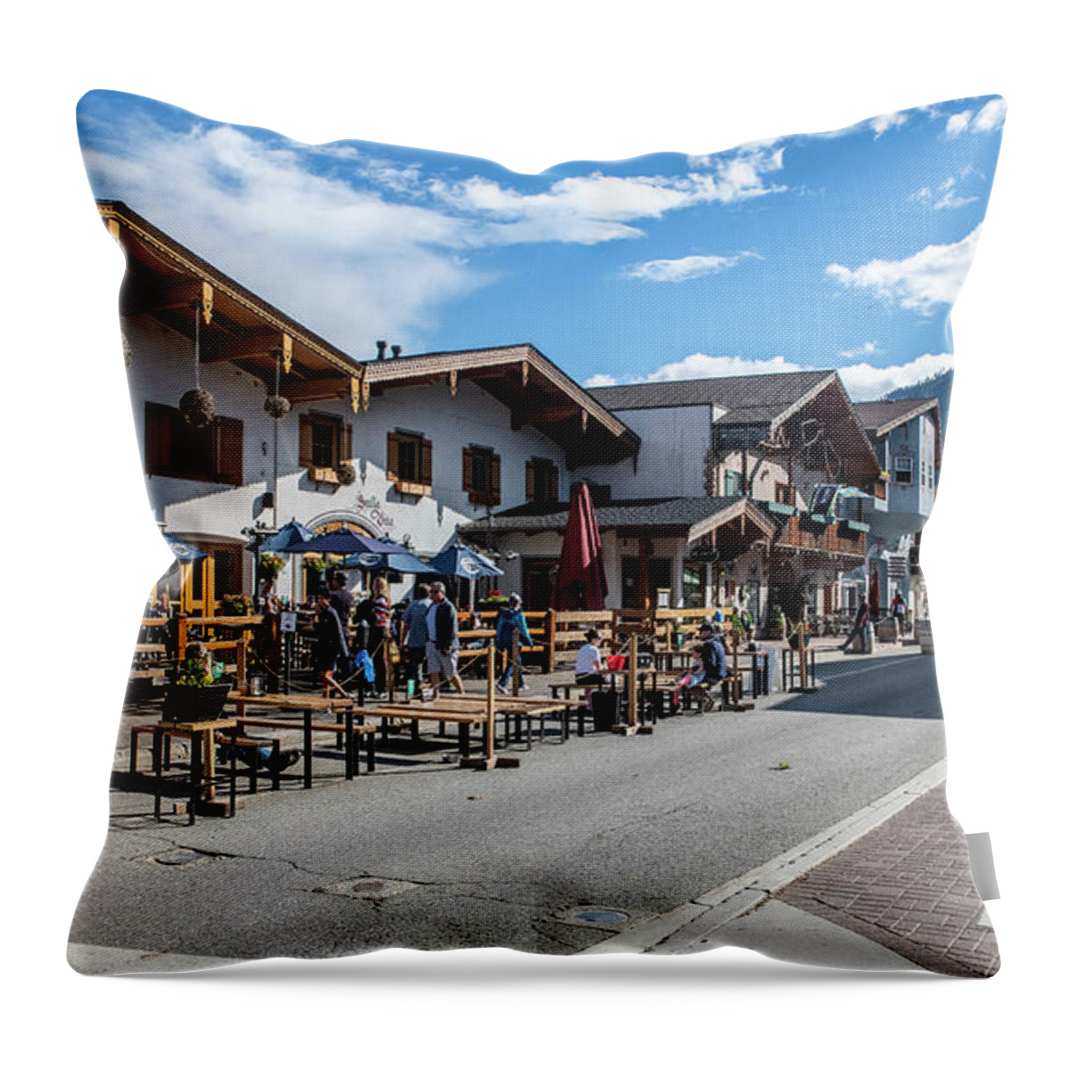 Pedestrians Only On Front Street Throw Pillow featuring the photograph Pedestrians Only on Front Street by Tom Cochran