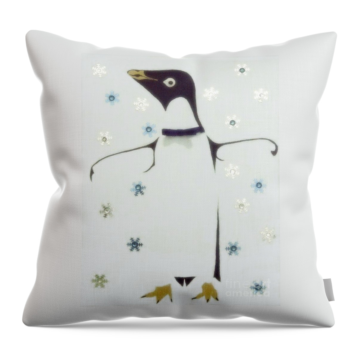 Tuxedo Throw Pillow featuring the photograph Penguin Suit by Jayne Somogy