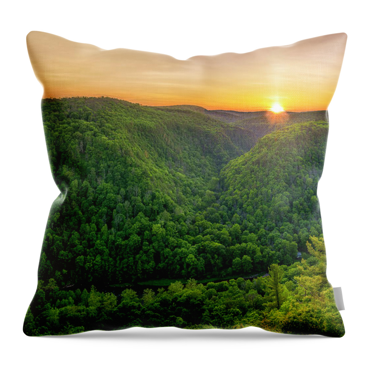 Pennsylvania Grand Canyon Throw Pillow featuring the photograph Pennsylvania Grand Canyon Sunset by Mark Papke