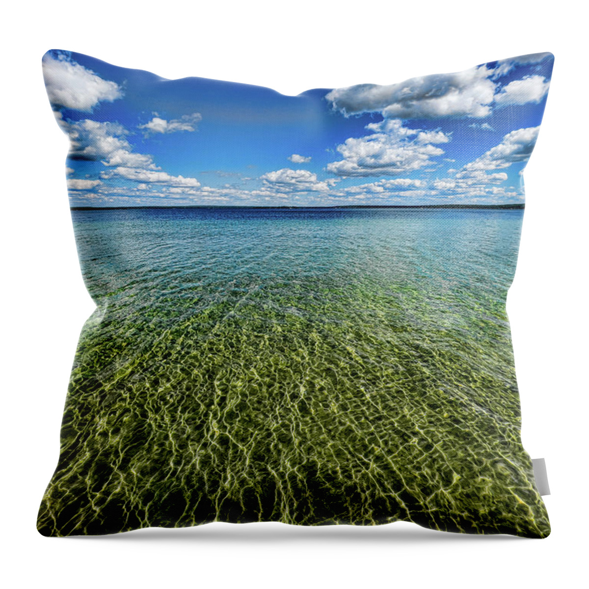 Higgins Lake Throw Pillow featuring the photograph Perfect day at Higgins lake by Joe Holley
