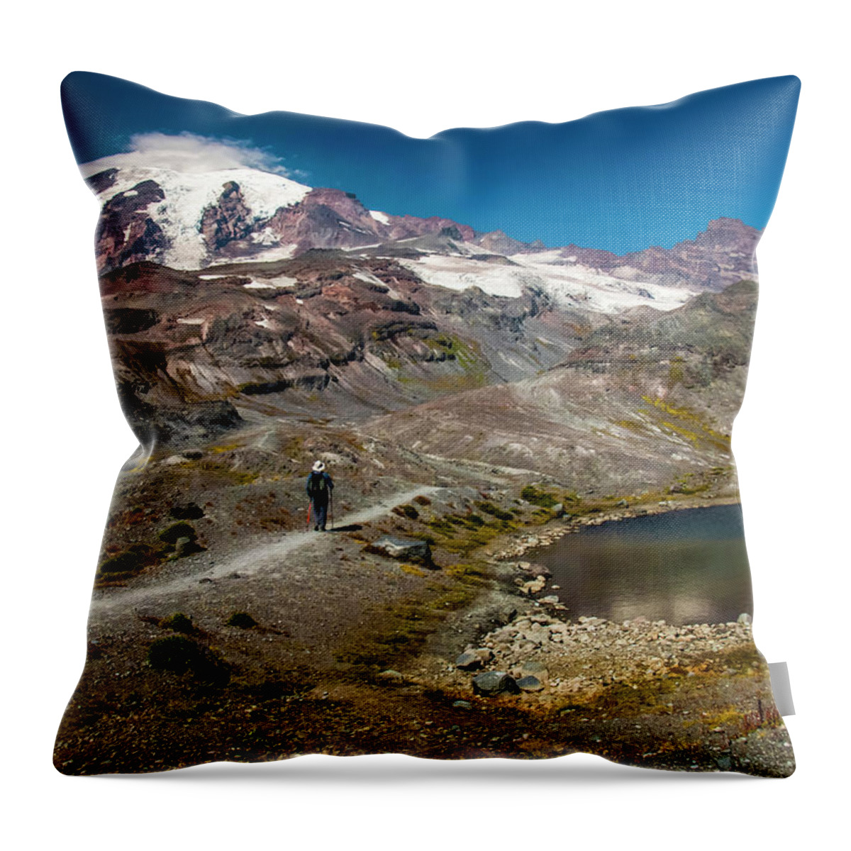 Mount Rainier National Park Throw Pillow featuring the photograph Perfect Solitude by Doug Scrima