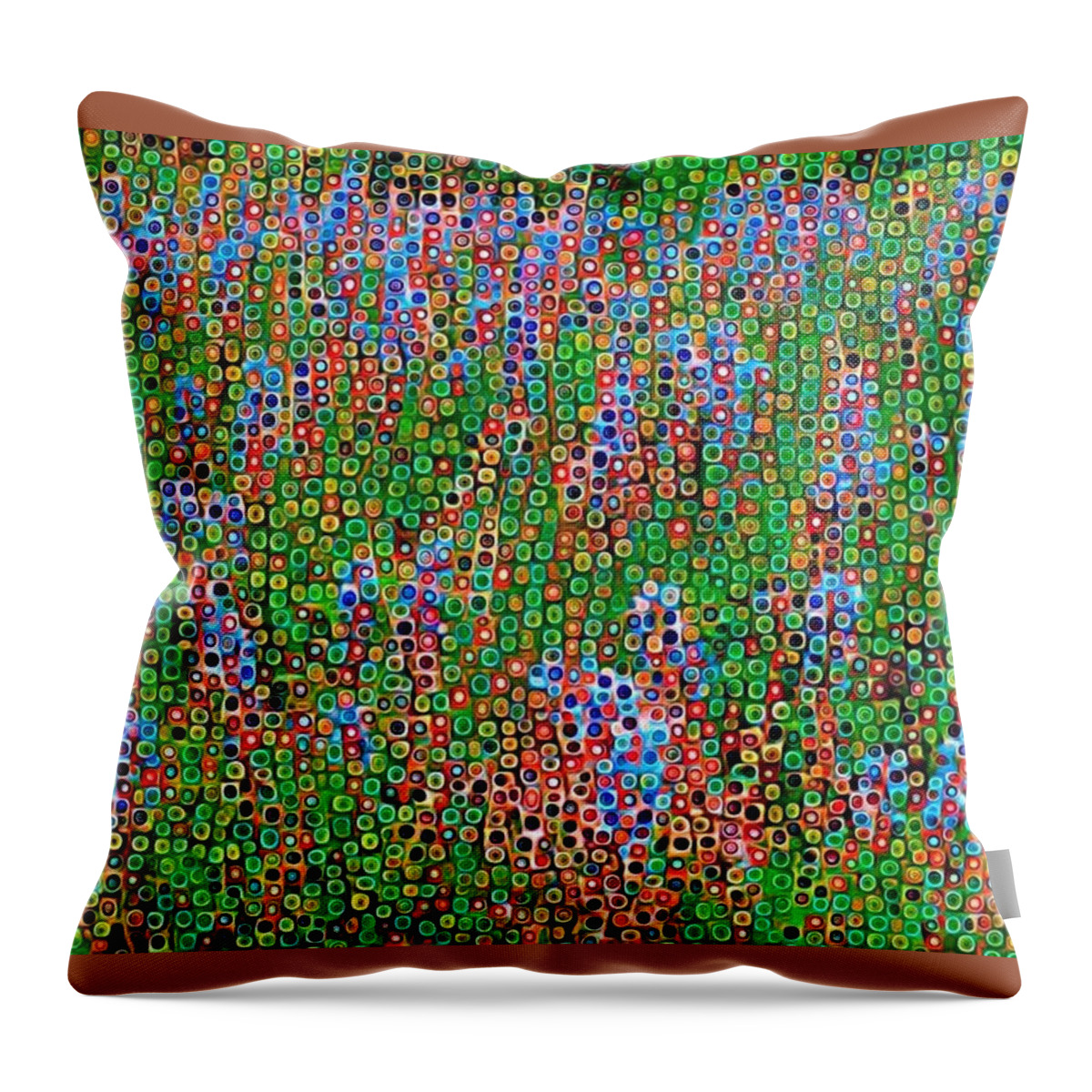 Flowers Throw Pillow featuring the painting Periwinkle in Garden Tones by Marilyn Smith