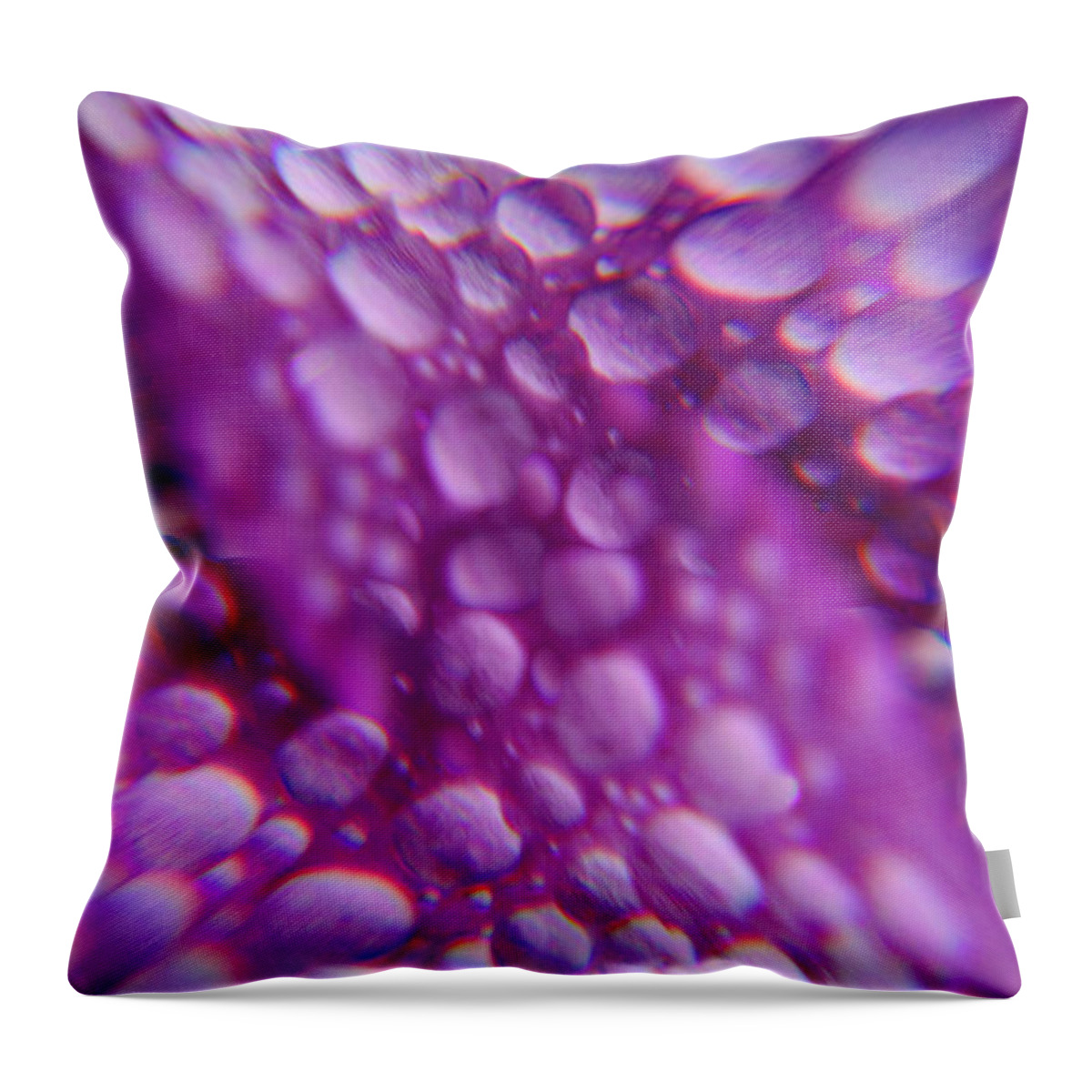 Flower Throw Pillow featuring the photograph Petals And Raindrops Abstract by Jeff Townsend