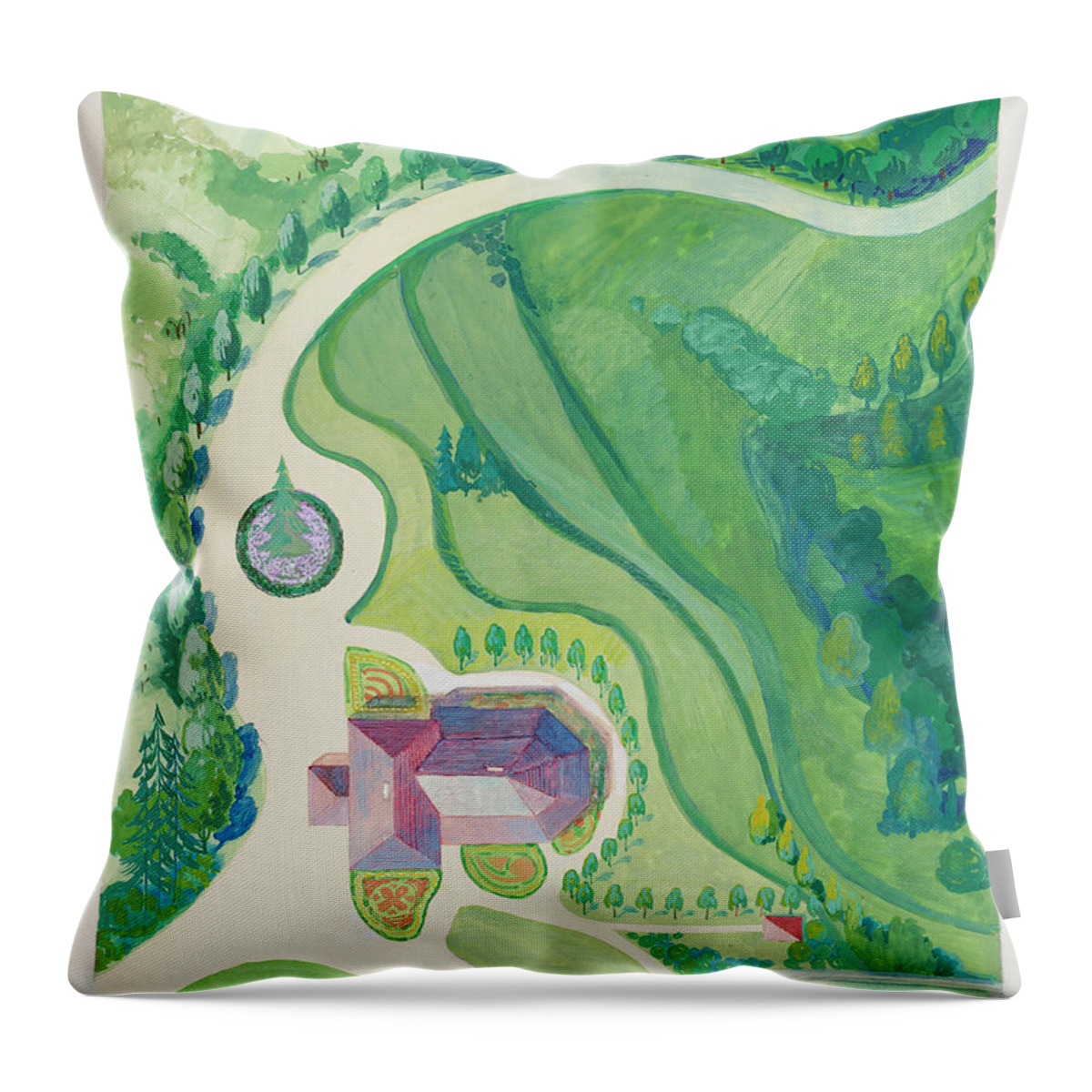 Antique Throw Pillow featuring the painting Peter K. Knapp Estate by MotionAge Designs
