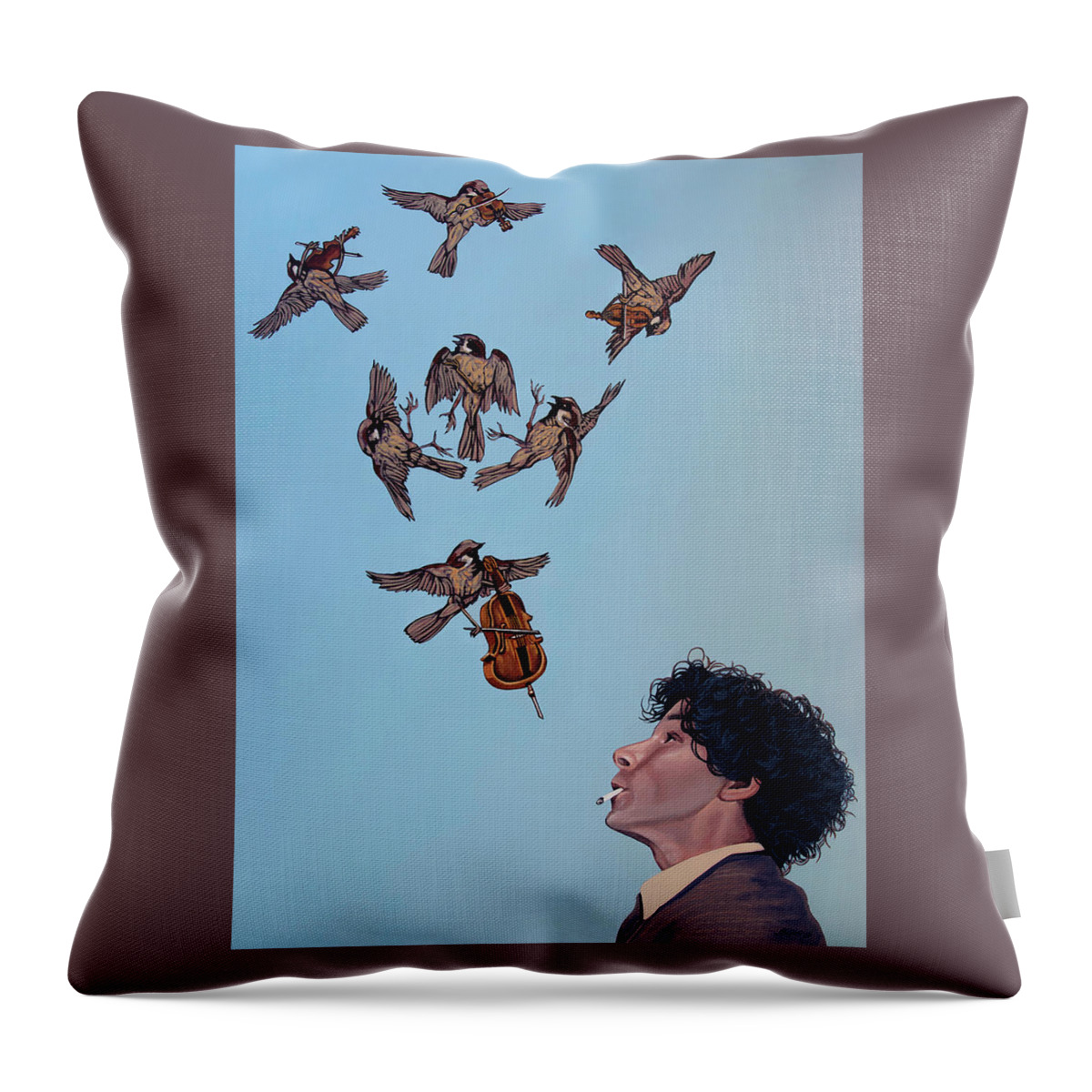 Peter Vos Throw Pillow featuring the painting Peter Vos Mus't Painting by Paul Meijering