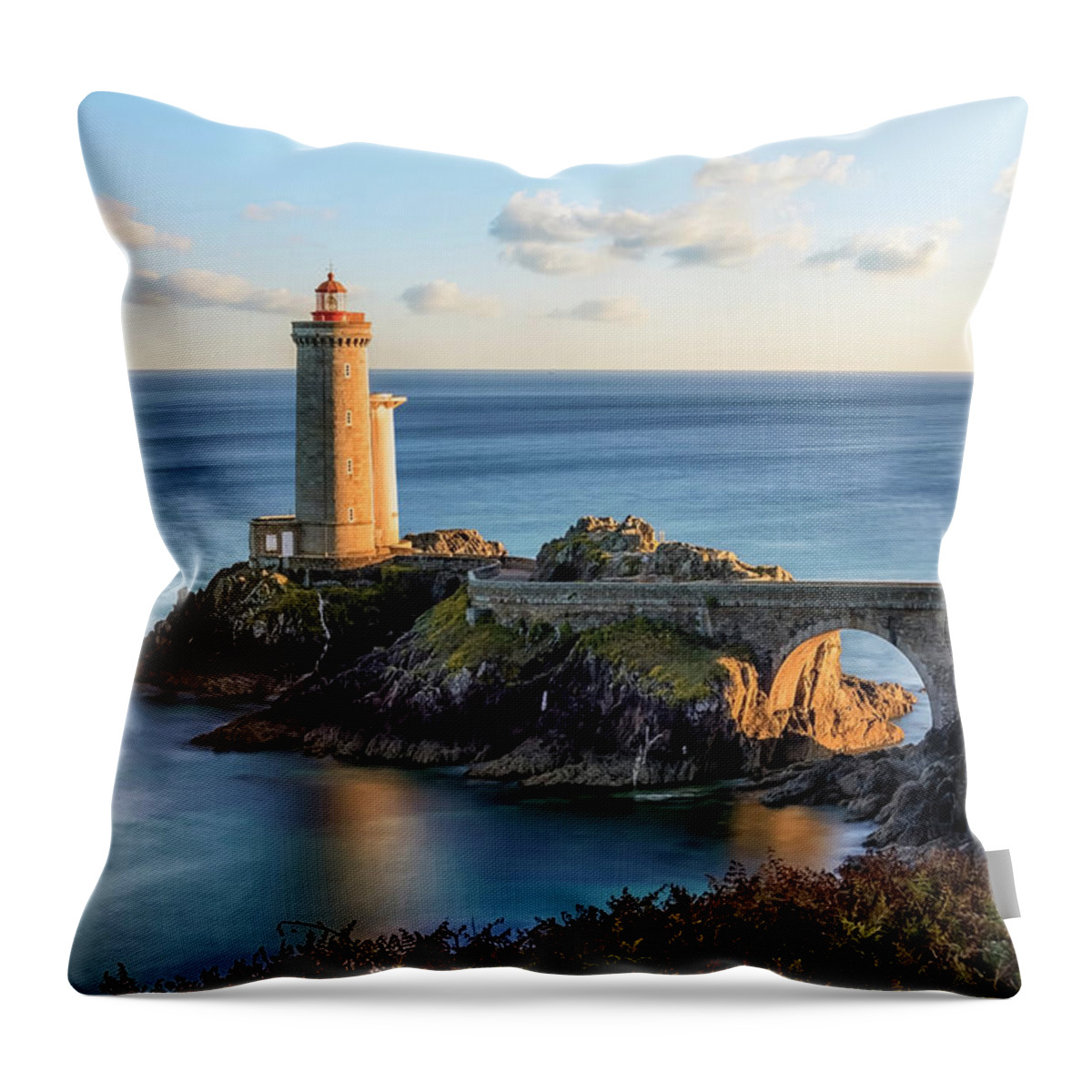 Lighthouse Throw Pillow featuring the photograph Petit Minou by Manjik Pictures