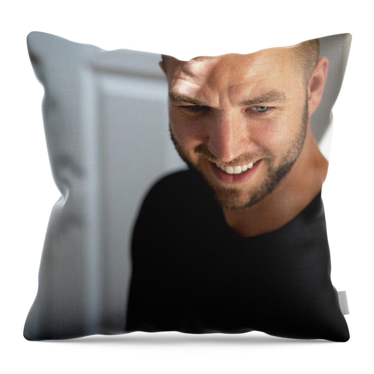Phil. Dv8ca Throw Pillow featuring the photograph Phil in Vancouver by Jim Whitley