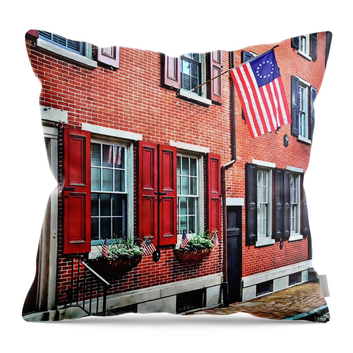 Philadelphia Throw Pillow featuring the photograph Philadelphia PA - S American Street by Susan Savad