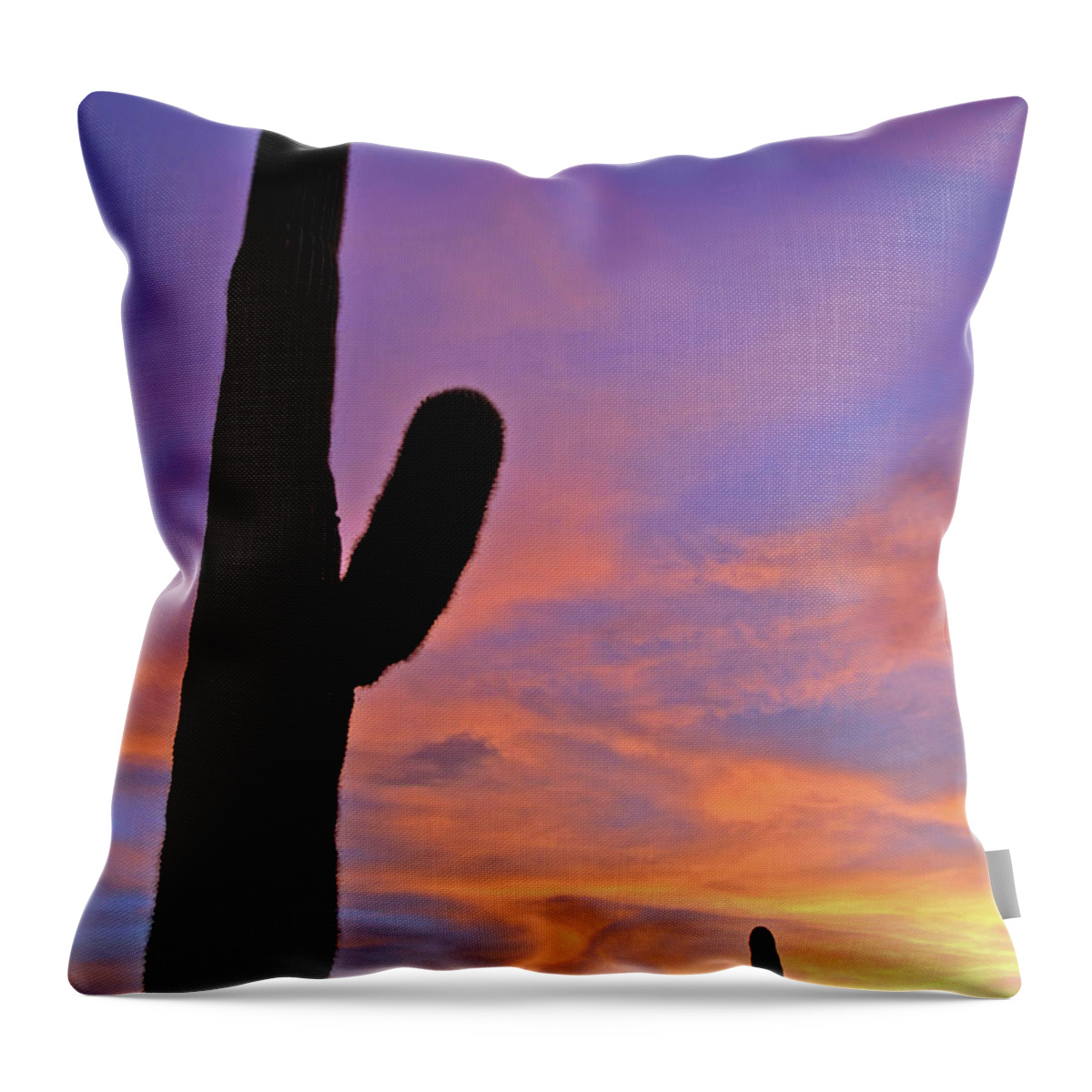 Cactus Throw Pillow featuring the photograph Phx July 2014 Sunsets 3 by JustJeffAz Photography