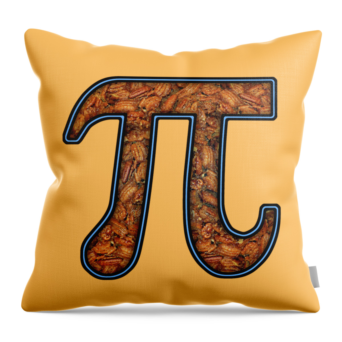 Pecan Pi Throw Pillow featuring the digital art Pi - Food - Pecan Pie by Mike Savad