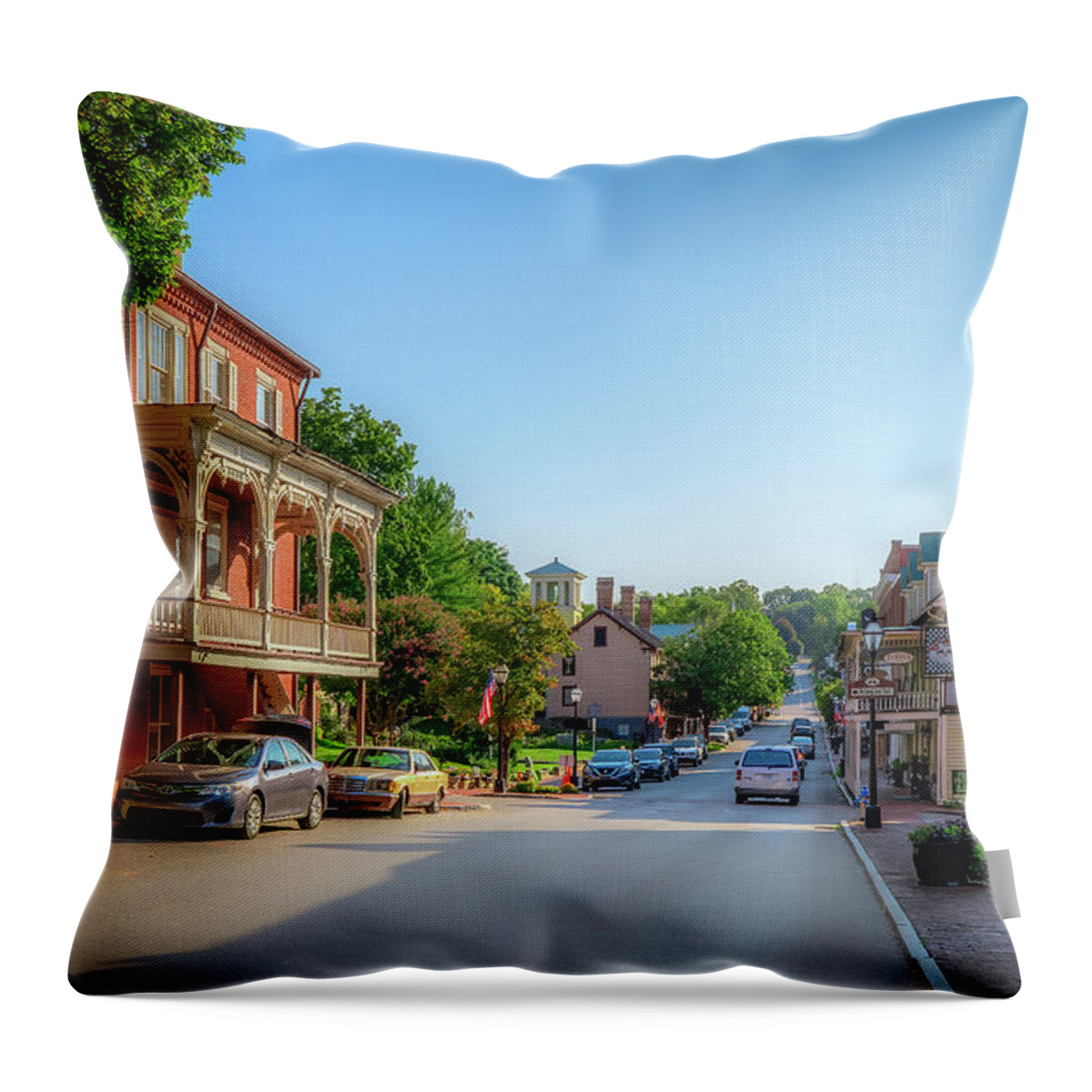 Jonesboro Throw Pillow featuring the photograph Pictorial View of Jonesborough, Tennessee by Shelia Hunt