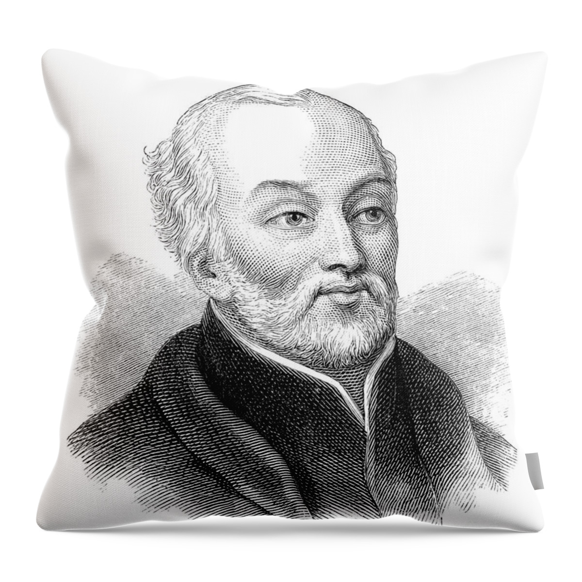 1875 Throw Pillow featuring the drawing Pierre Charlevoix by Granger