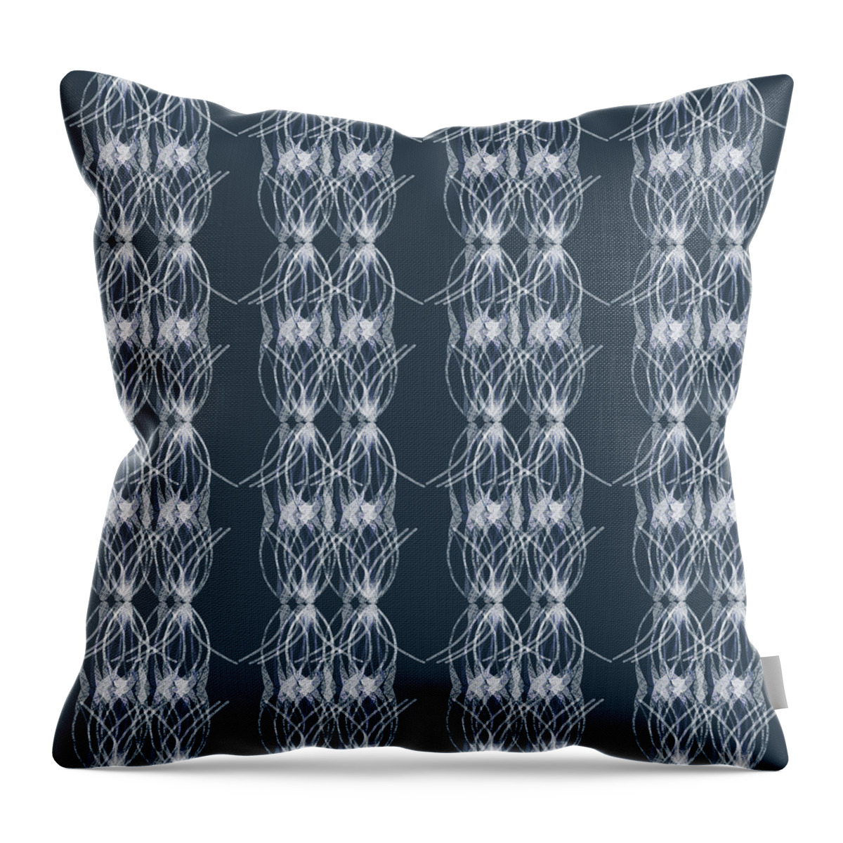 Geometric Throw Pillow featuring the digital art Pine Geometric Navy and White by Sand And Chi