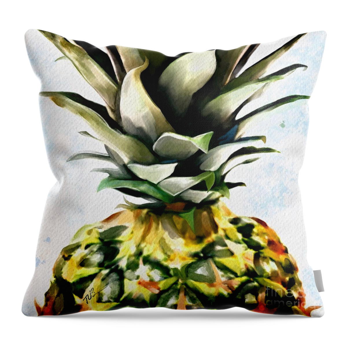 Pineapple Throw Pillow featuring the painting Pineapple Dreams by Tammy Lee Bradley