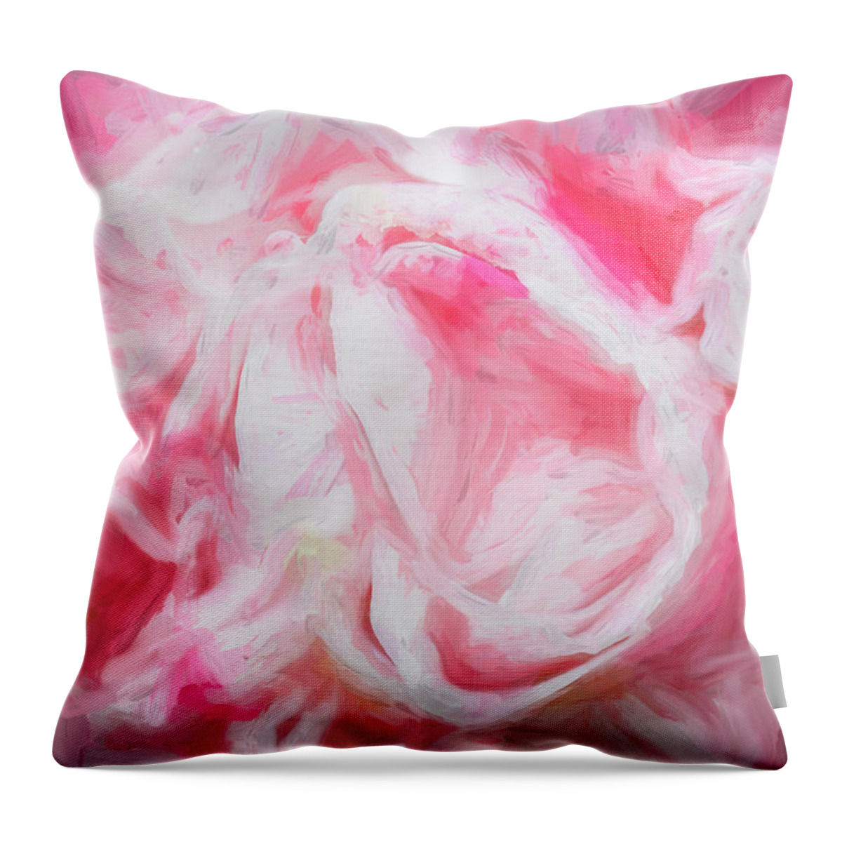 Camellia Abstract Throw Pillow featuring the photograph Pink Camellias Japonica Abstract X104 by Rich Franco