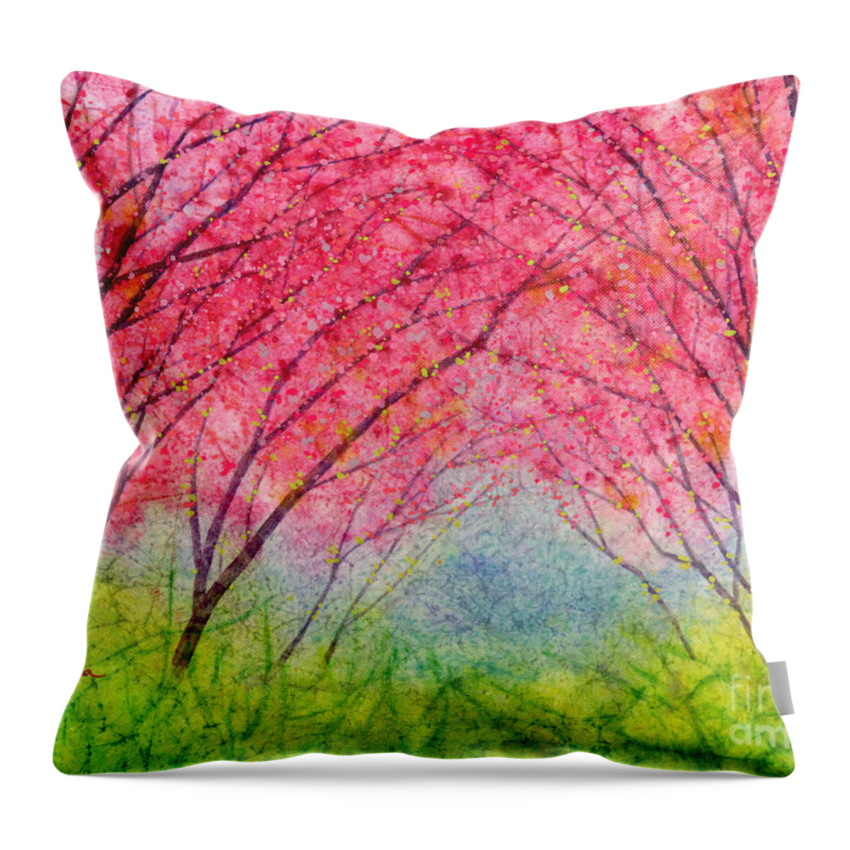 Pink Throw Pillow featuring the painting Pink Coral by Hailey E Herrera