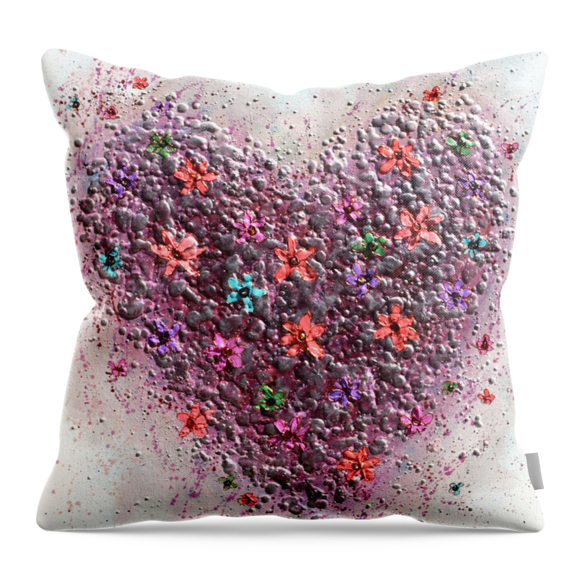Heart Throw Pillow featuring the painting Pink Heart by Amanda Dagg