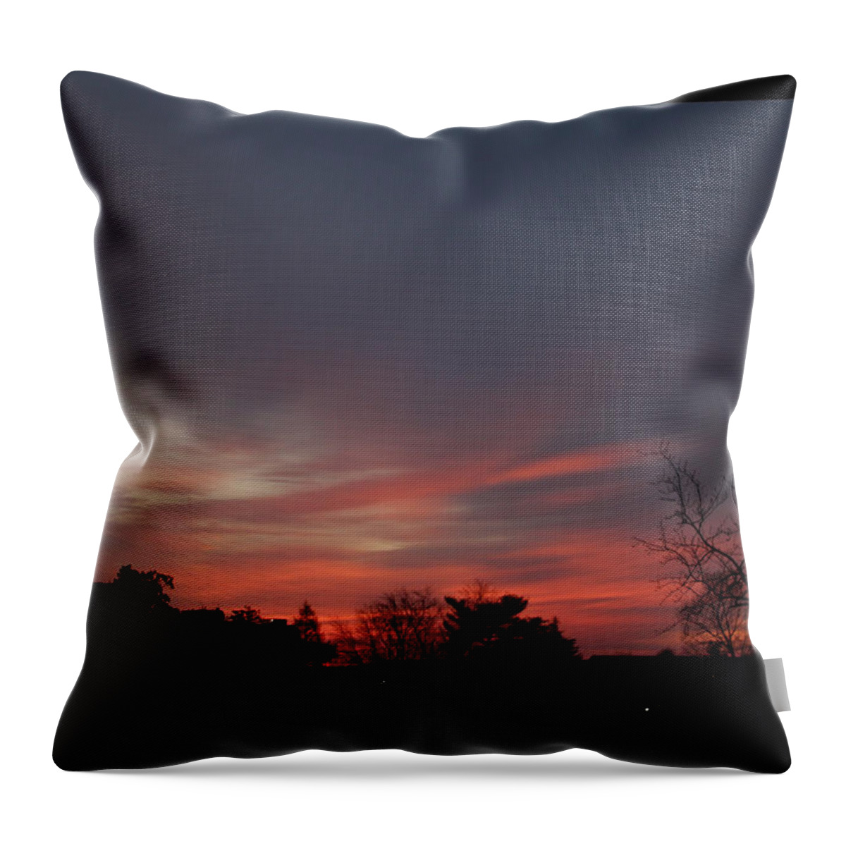Morning Throw Pillow featuring the photograph Pink Morning After Sunrise February 17 2021 by Miriam A Kilmer