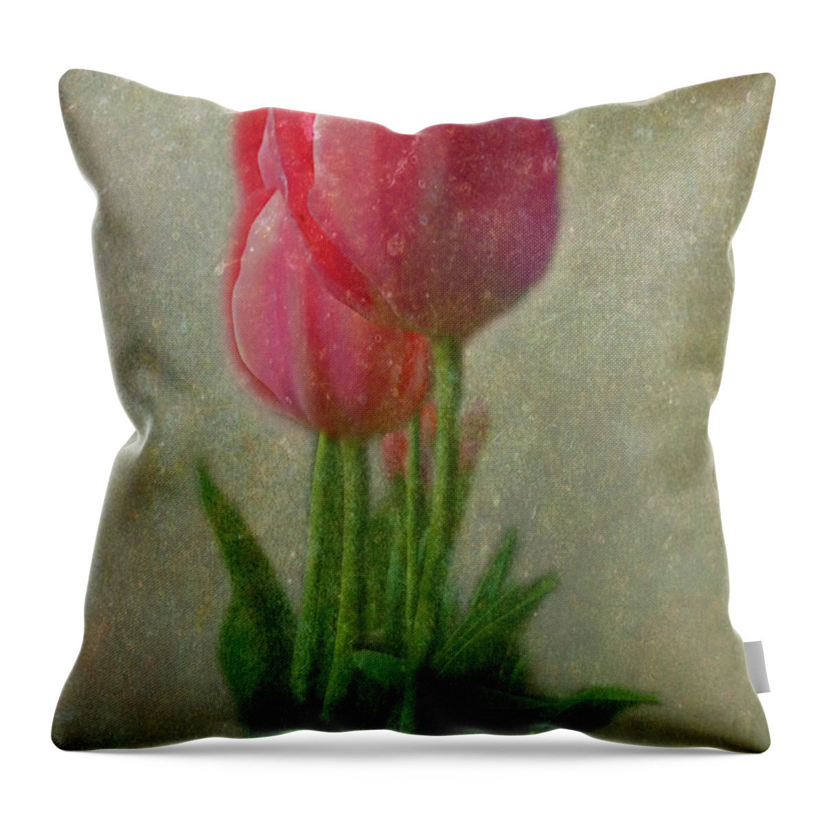 Tulip Throw Pillow featuring the photograph Pink Tulips by Yvonne Johnstone