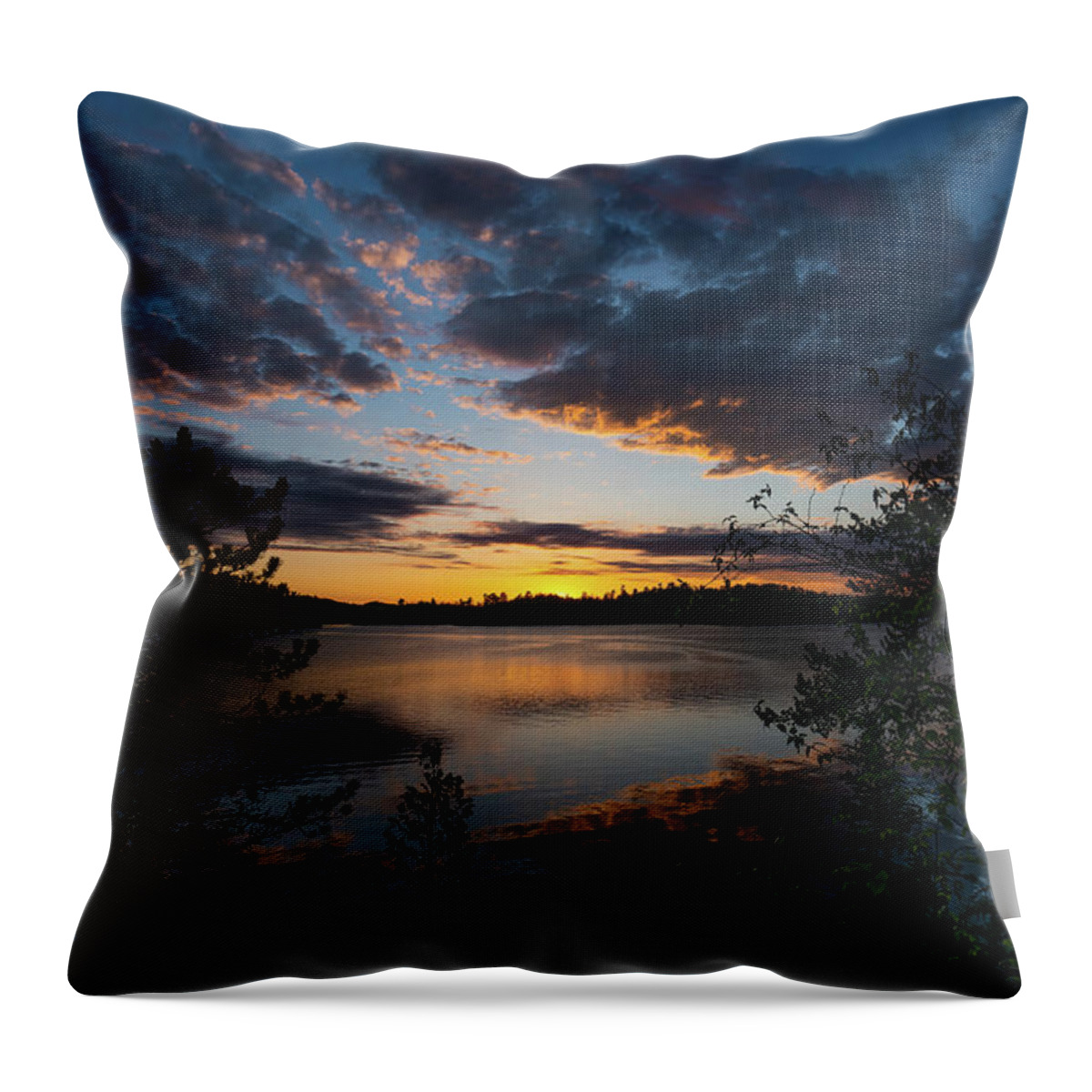 Canada Throw Pillow featuring the photograph Pipestone Lake Golden Hour 2 by Ron Long Ltd Photography