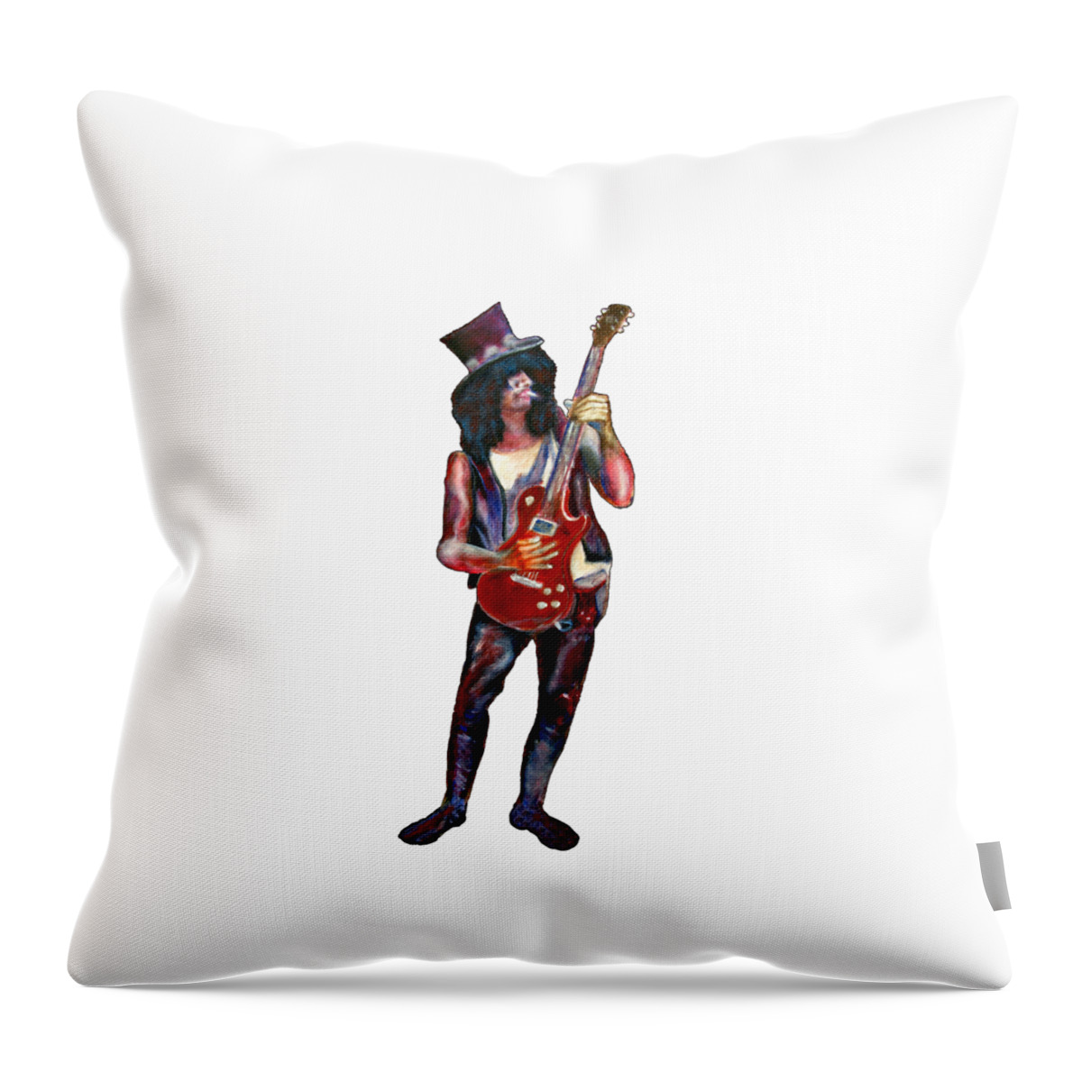 Guitar Throw Pillow featuring the painting How to Play Electric Guitar and Look Cool by Tom Conway