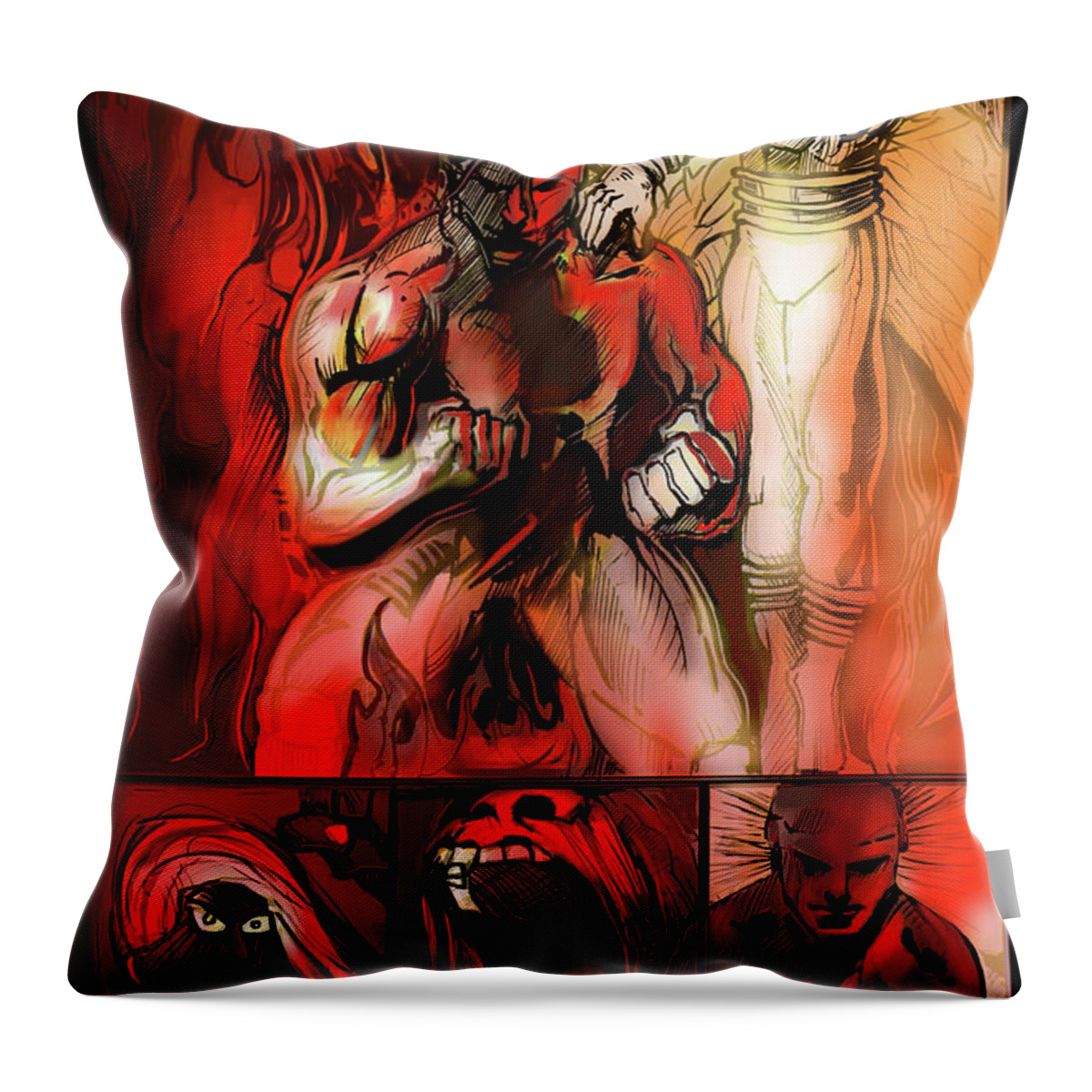 Play With Fire Throw Pillow featuring the painting Play With Fire by John Gholson