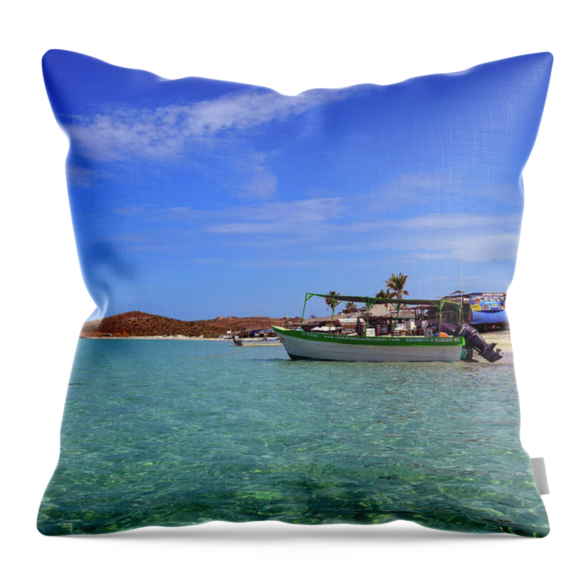Playa Tecolote Throw Pillow featuring the photograph Playa Tecolote by William Scott Koenig