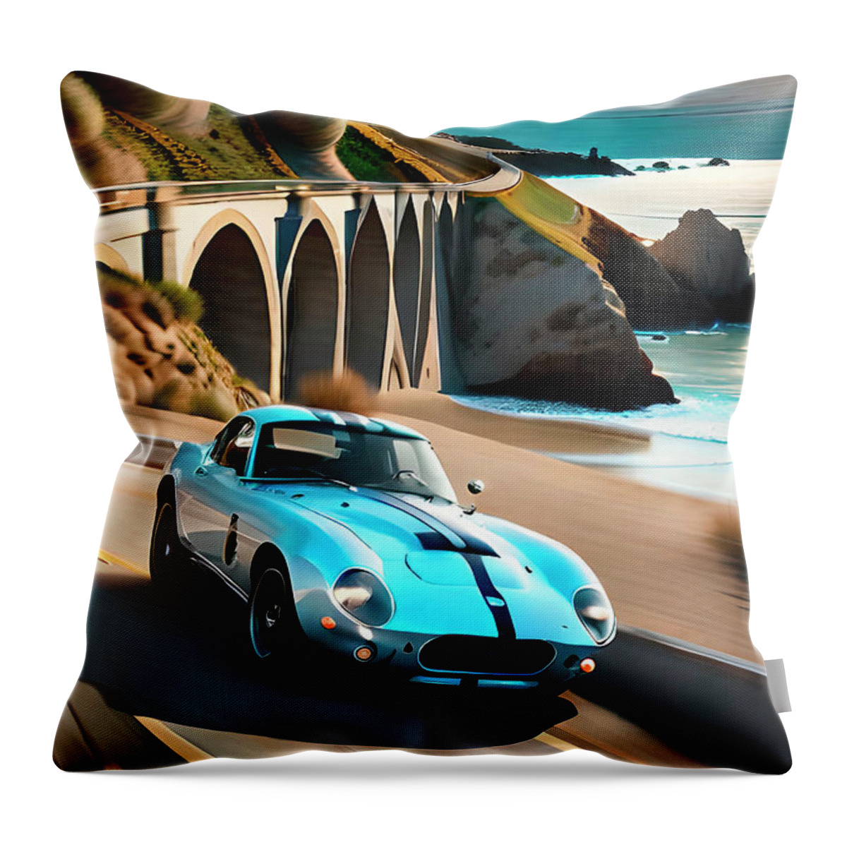 Shelby Daytona Throw Pillow featuring the digital art Pleasure Drive by Gabriel Cusmir