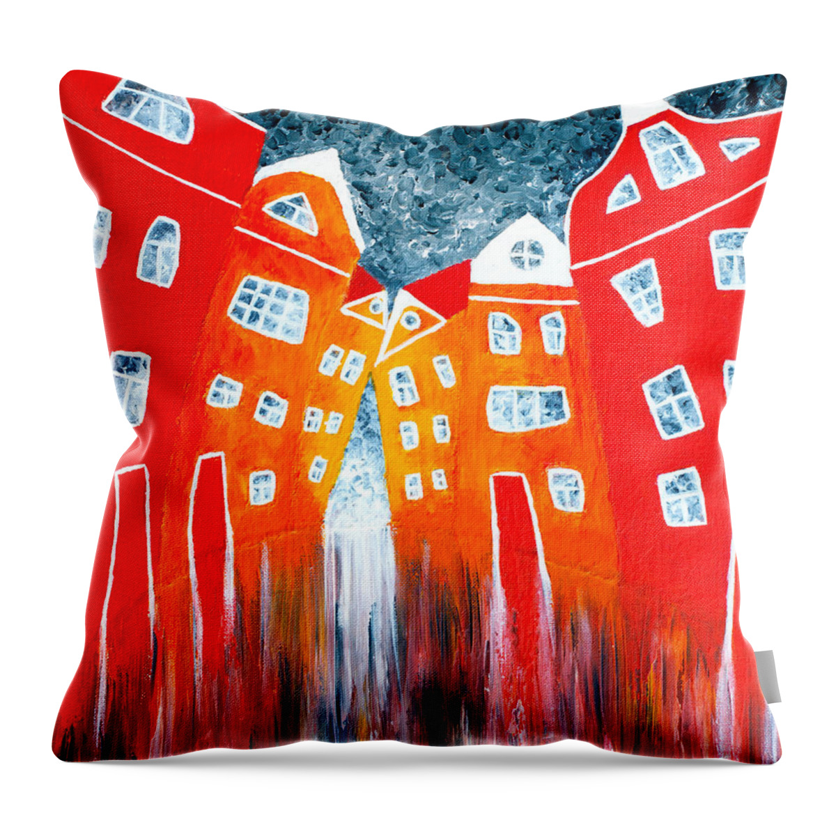 Amsterdam Throw Pillow featuring the painting Pluviophile by Iryna Goodall