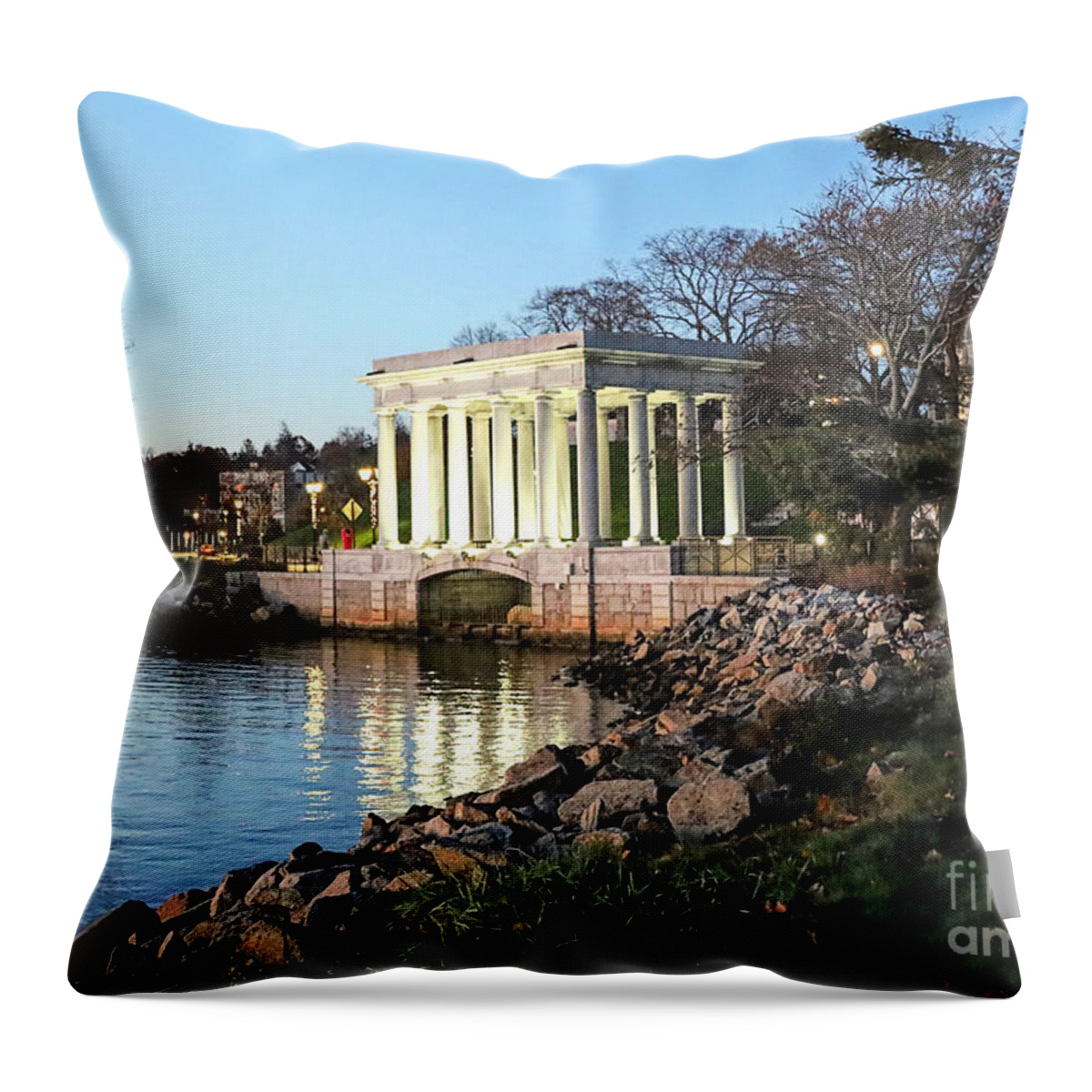 Plymouth Rock Canopy Throw Pillow featuring the photograph Plymouth Rock Canopy November 2022 by Janice Drew