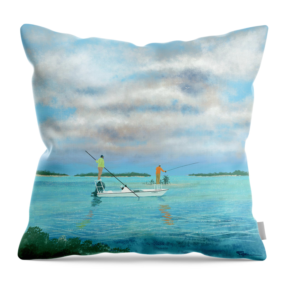 Bahamas Throw Pillow featuring the digital art Pocket Island Paradise by Kevin Putman