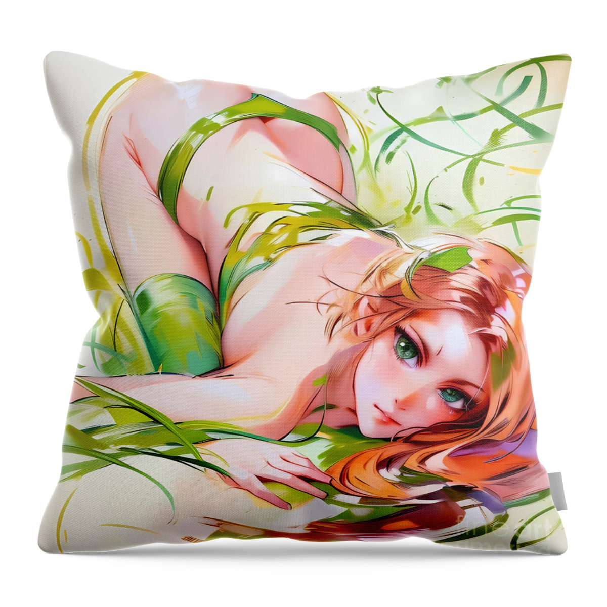 Poison Throw Pillow featuring the digital art Poison Ivy - Enhanced 1 by Bill Richards